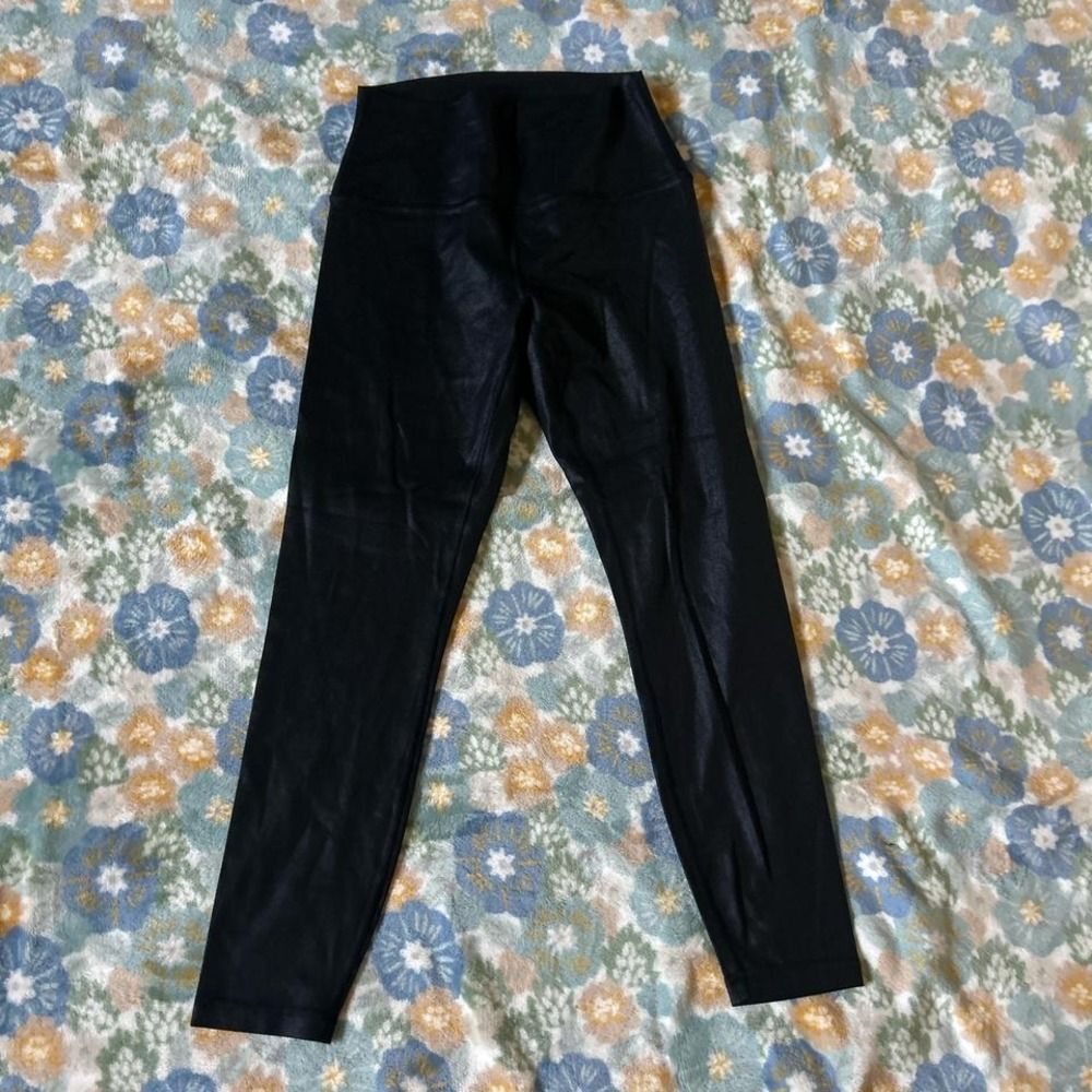 CRZ Yoga black high-waisted faux leather leggings women's medium NWT